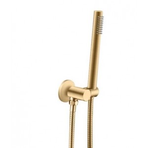 Lucid Brushed Gold Round Hand held Shower Set